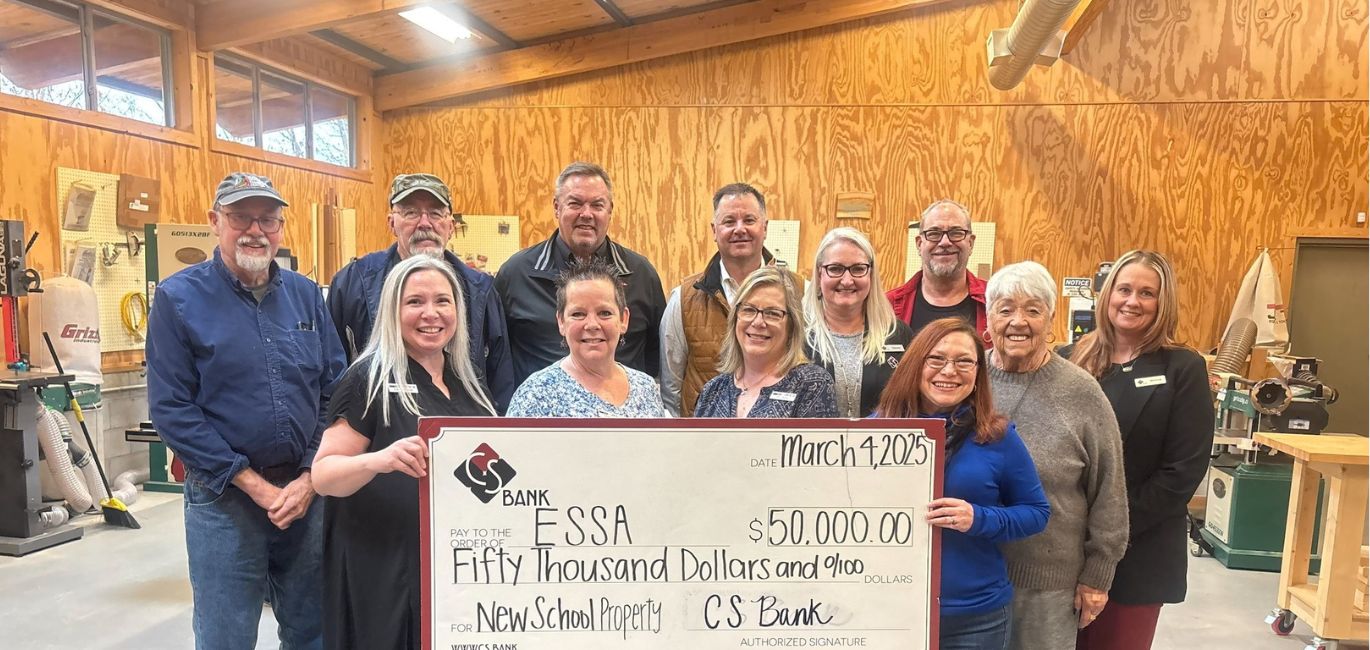 CS Bank check presentation to the Eureka Springs School of the Arts