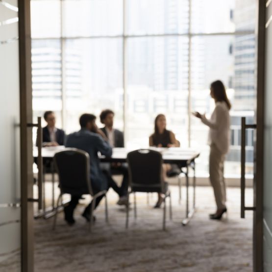 Business meeting in process