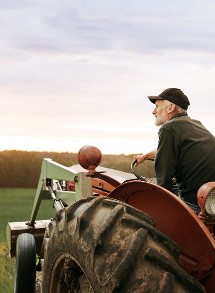 Ag loans - man on tractor