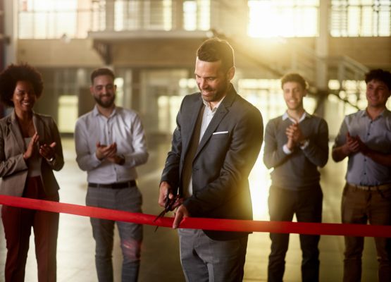 Grand opening of business ribbon cutting